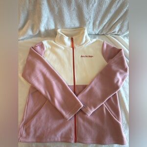 Bass Pro Shops Pink and White Full Zip Fleece Jacket